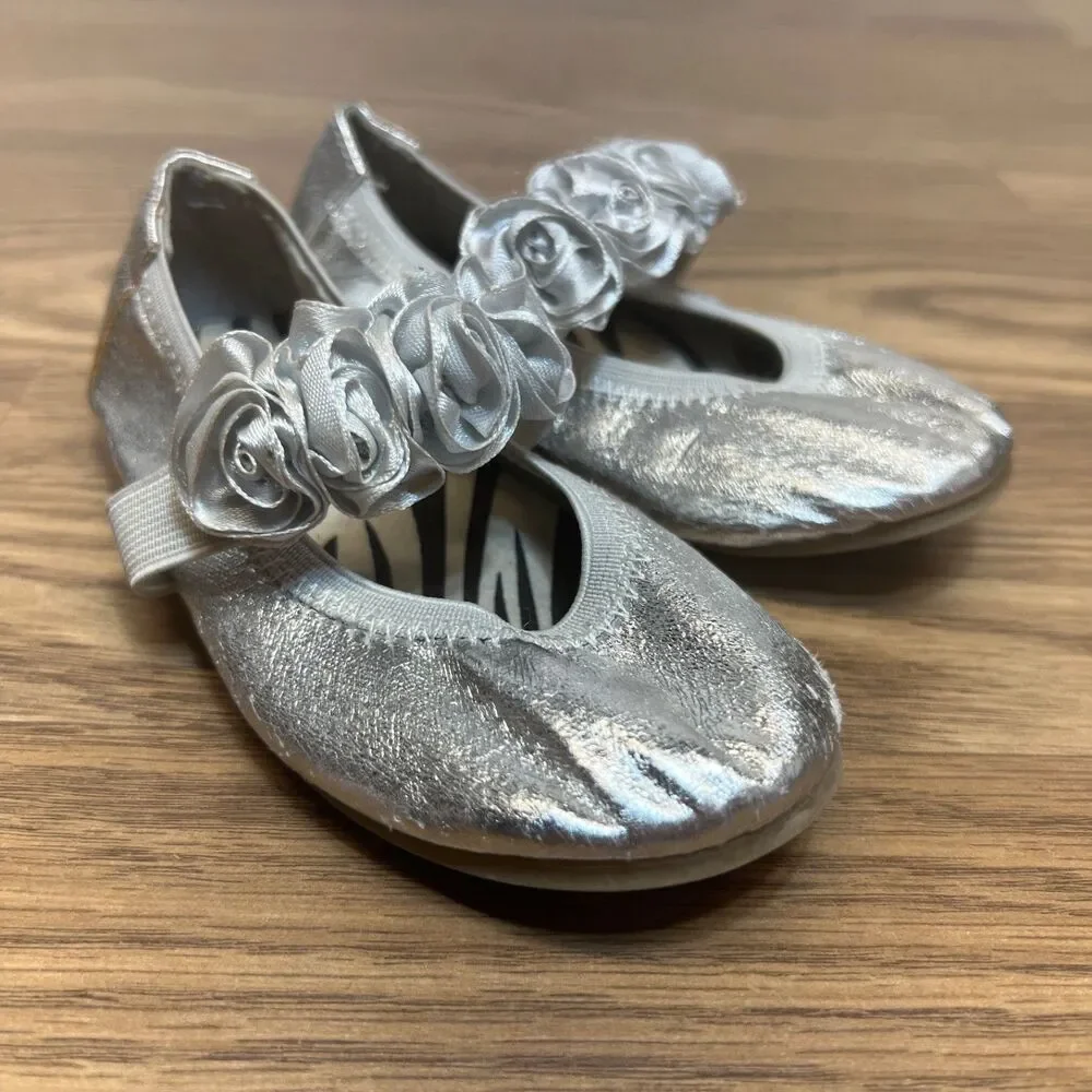 Michael Kors Baby Lux Shoes Ballet Flats Lil Rosie Silver Size 7